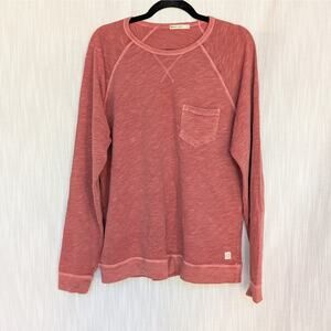 Marine Layer Pink Vintage Heavy Slub Raglan Crew Pullover Sweatshirt, size M